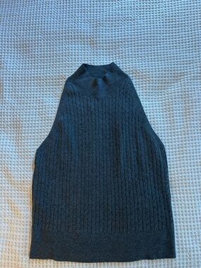 a new day Men’s Charcoal Ribbed Turtleneck Sweater Vest